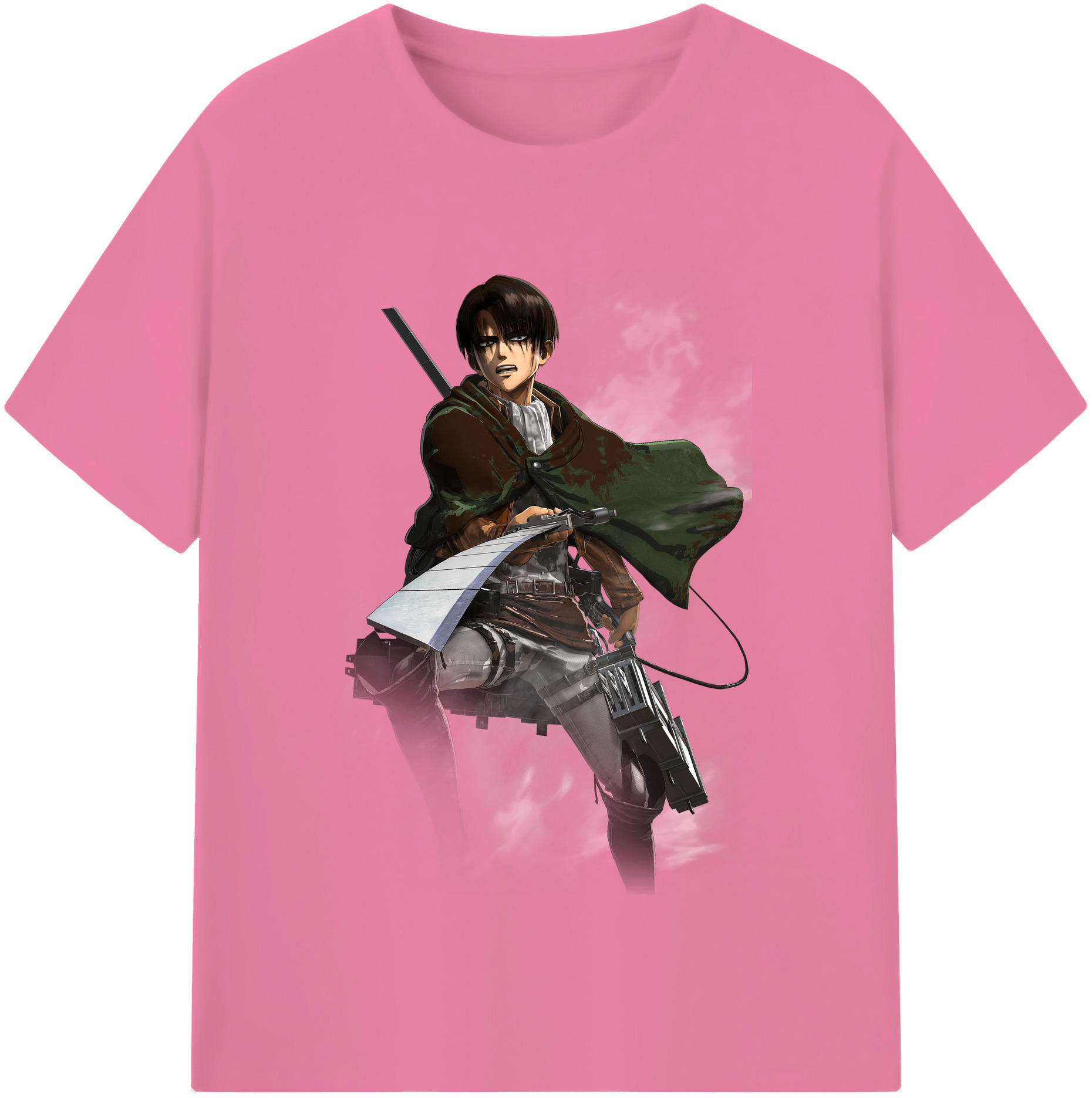 （画像用） 進撃の巨人 リヴァイ·アッカーマン Attack on Titan Levi Ackerman 綿100％半袖Tシャツ（フロントプリント）